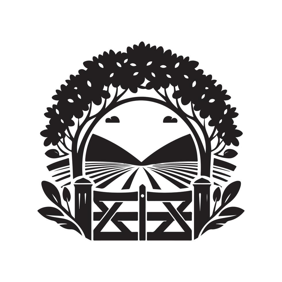 Farm Gate Silhouette Vectors Ideal for Country Life Themes