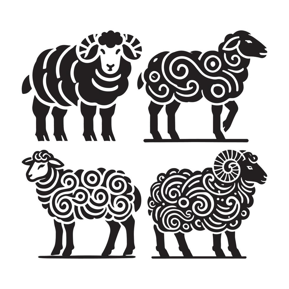 Download Dumbasheep Silhouette Vectors for Custom Farm and Animal Art