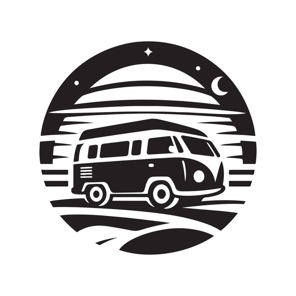 Customizable Camper Van Silhouette Vectors for Marketing Materials
