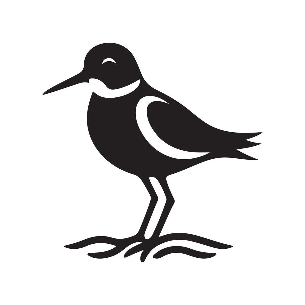 Elegant Plover Silhouettes Perfect for Coastal Branding Projects vector