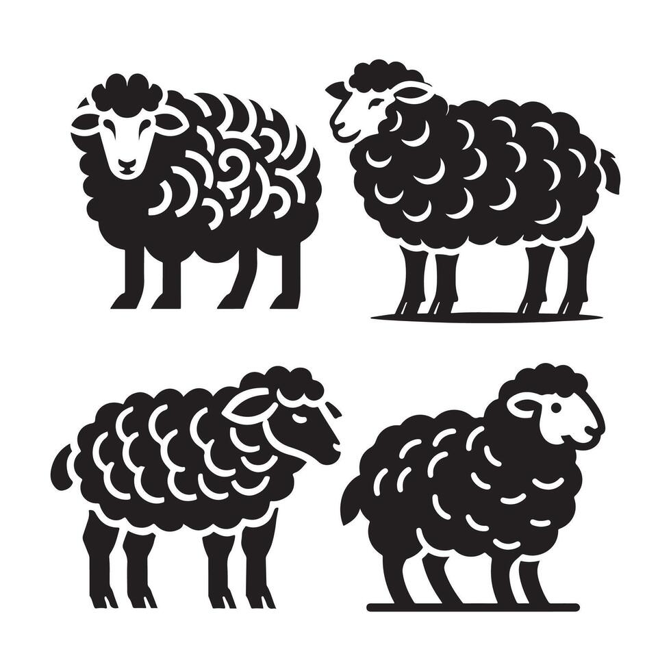 Dumbasheep Silhouette Graphics Perfect for Rural and Animal Design vector
