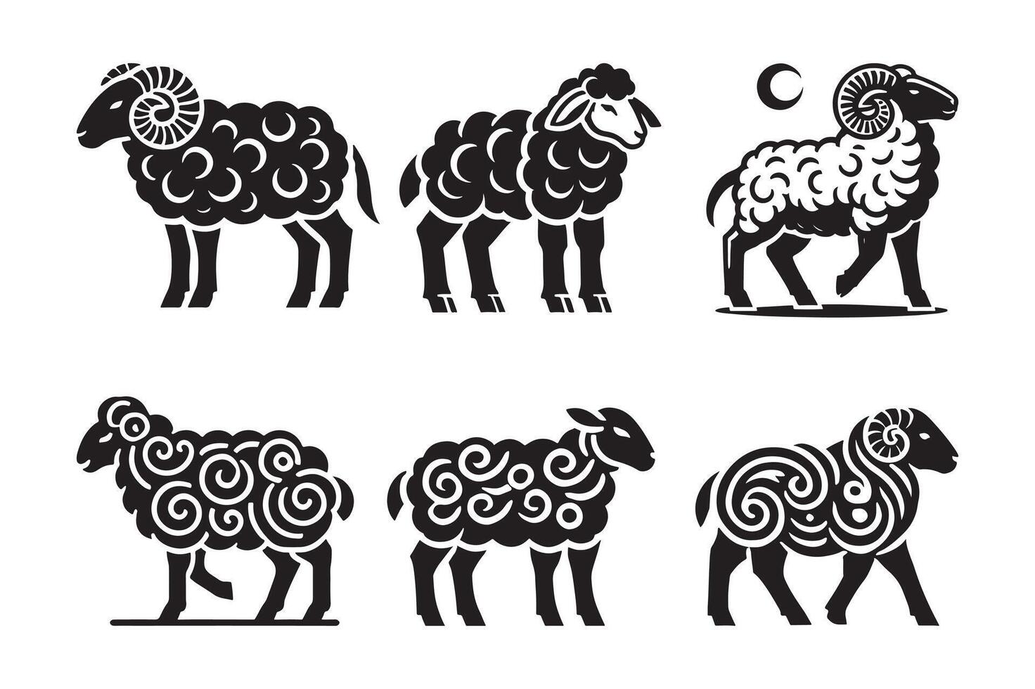 Dumbasheep Silhouette Illustrations for Posters, Flyers, and Marketing vector