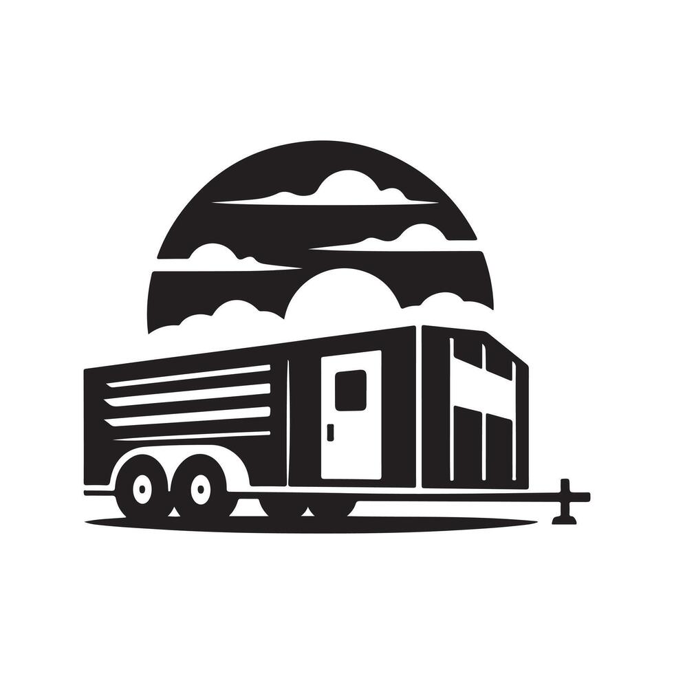 Trailer Silhouette Ideal for Commercial and Personal Vehicle Graphics vector
