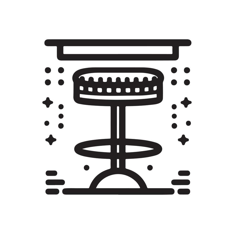 High-Quality Bar Stool Silhouette Vectors for Furniture and Seating Graphics