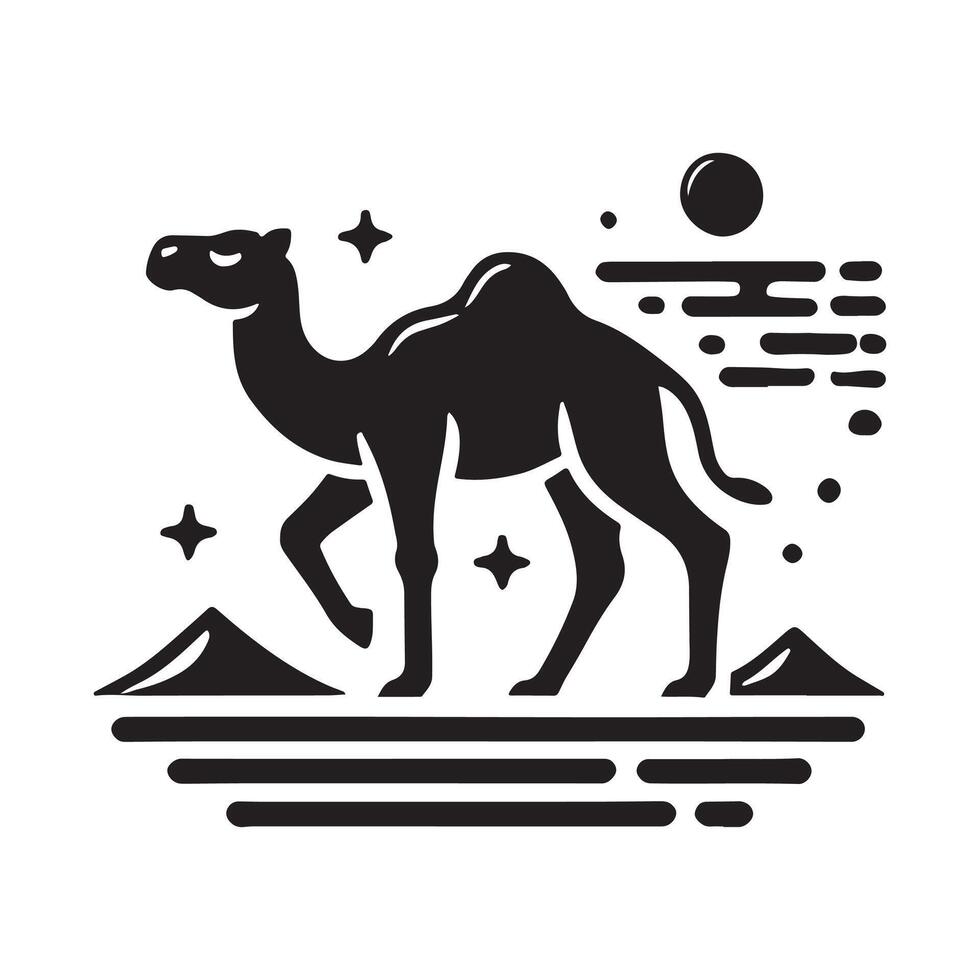 Camel Silhouette Illustrations Ideal for Wildlife and Desert Artworks vector