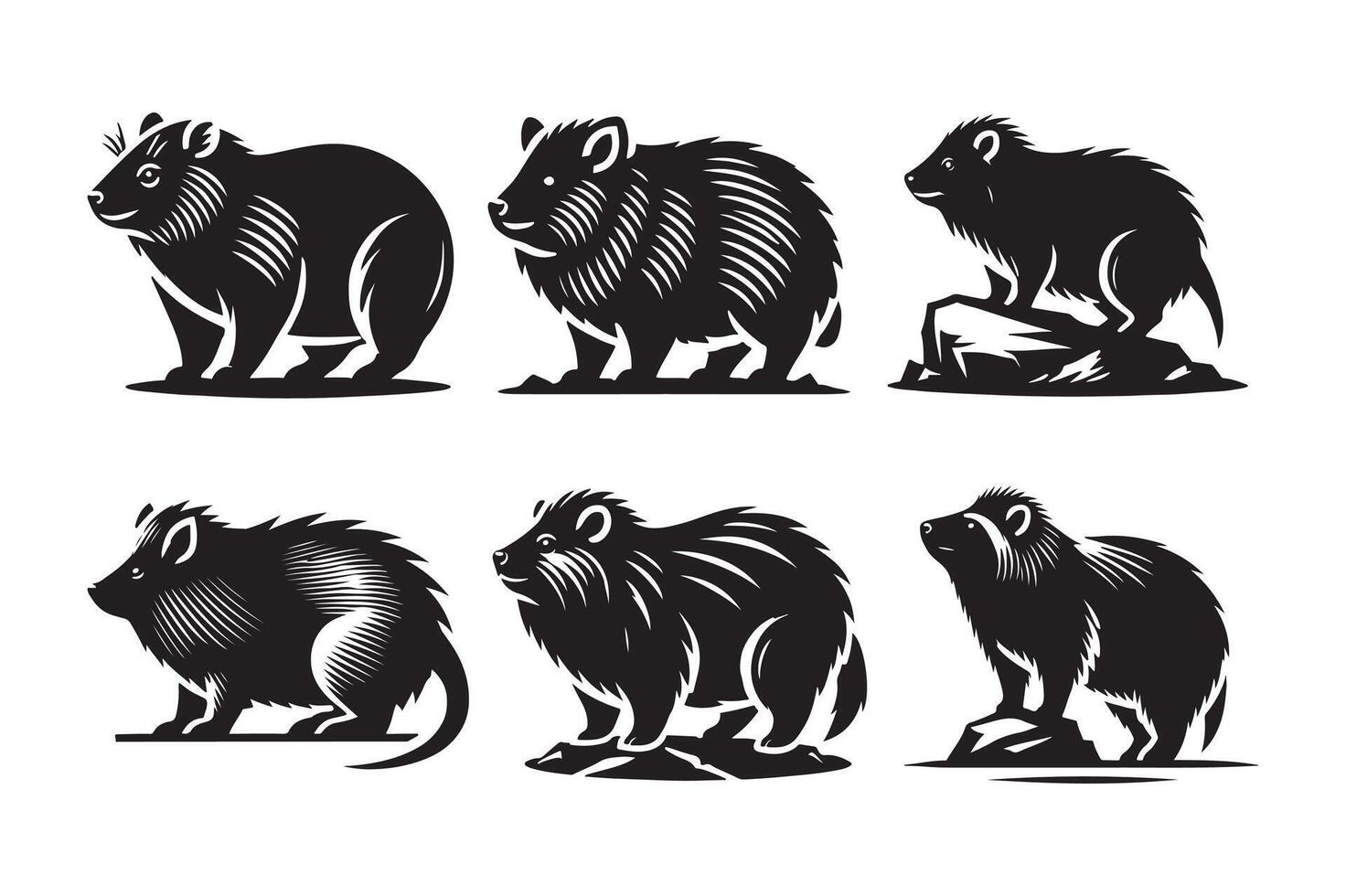Rockhyrax Silhouette Vectors for Creative, Eco-Friendly Design Projects