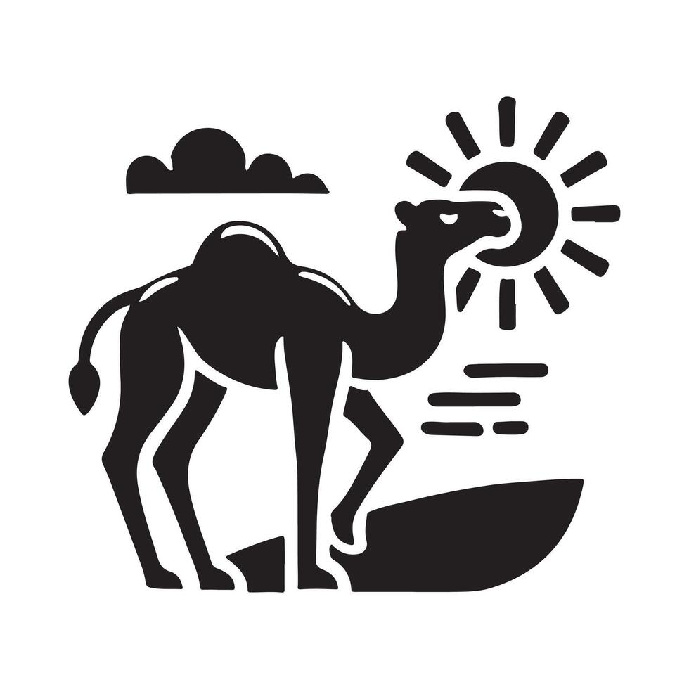 Creative Camel Silhouette Illustrations for Digital Art and Web Design vector