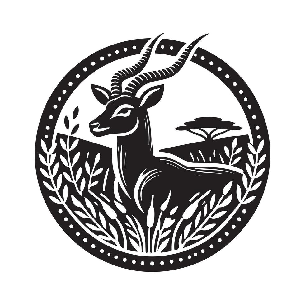 Impala Silhouette Illustrations for Logos, Icons, and Branding vector
