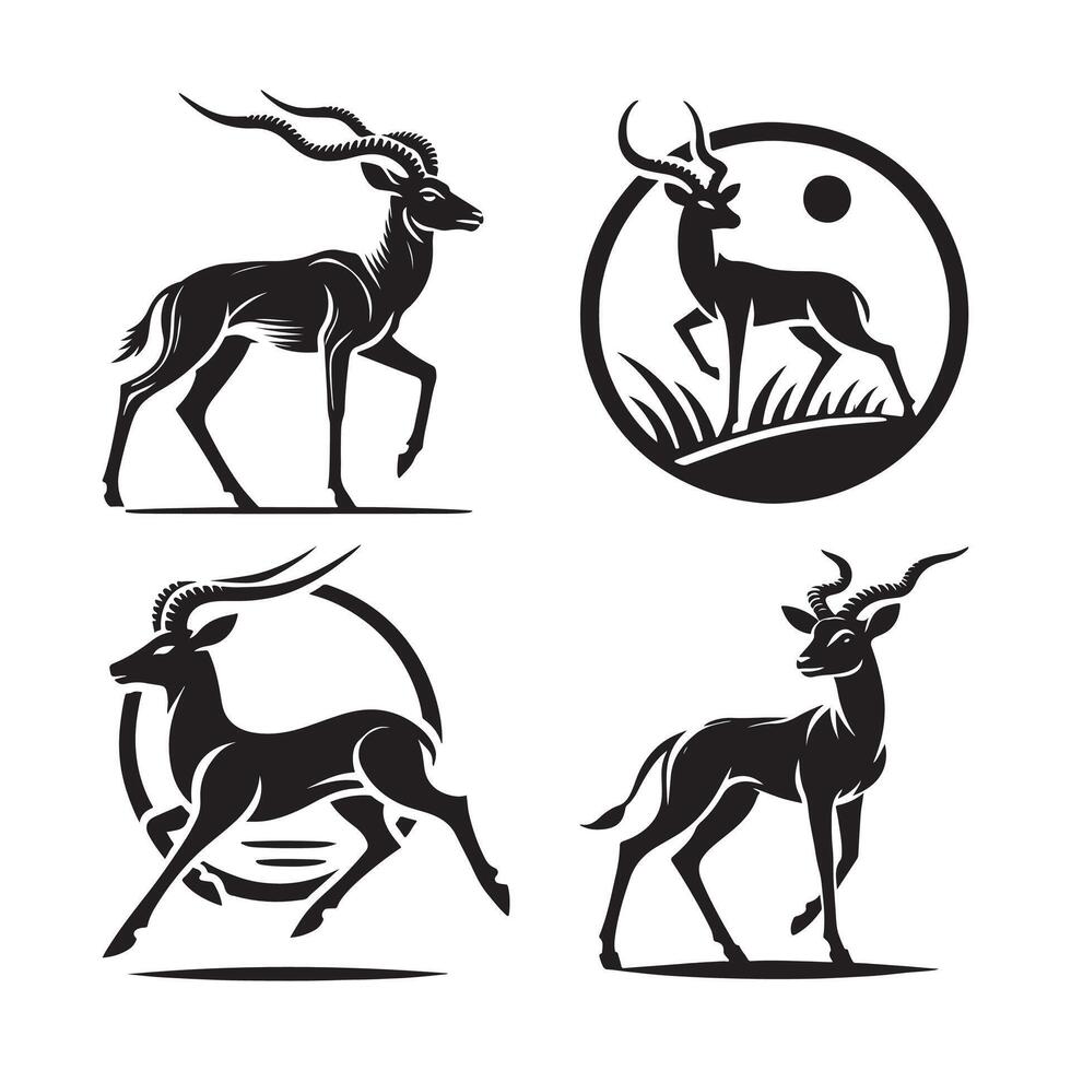 Impala Silhouette Graphics for Nature and Adventure Designs vector