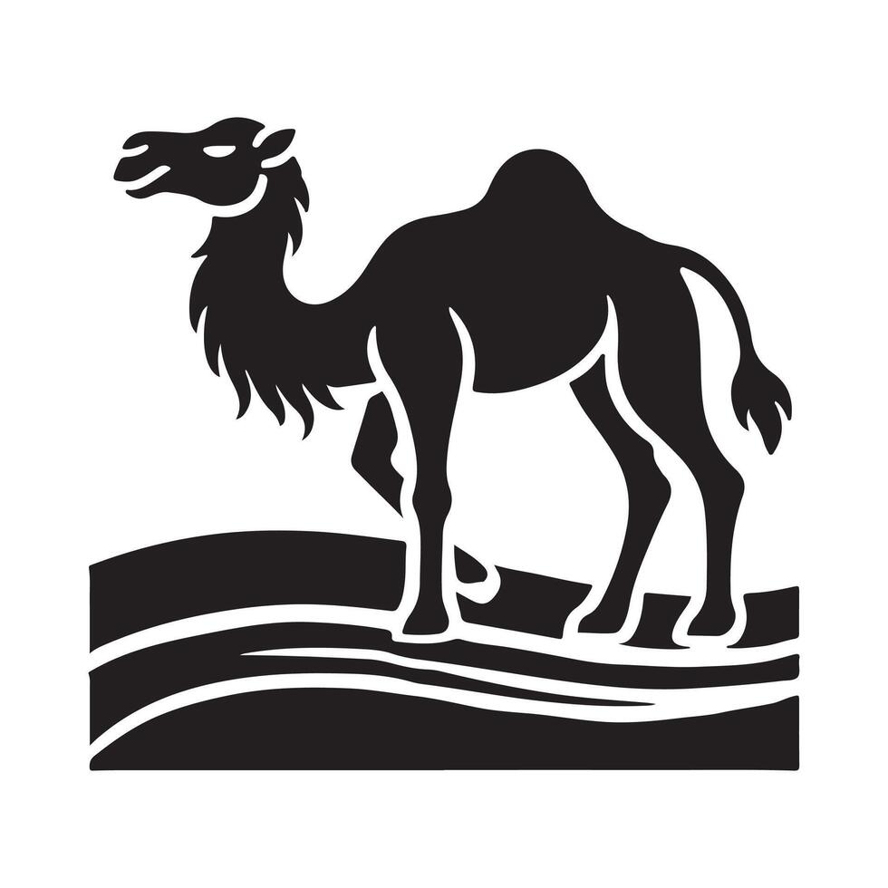 Camel Silhouette Illustrations Ideal for Wildlife Conservation Projects vector