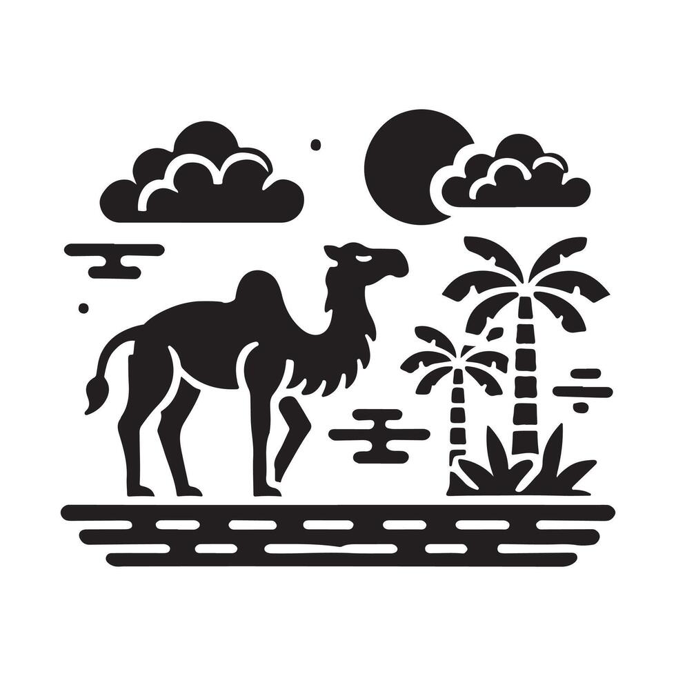 High-Quality Camel Silhouette Illustrations for Print and Digital Ads vector