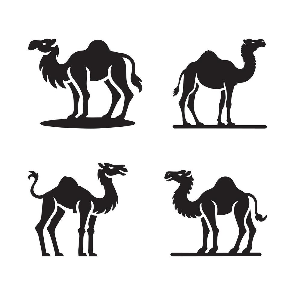 Camel Silhouette Illustrations for Travel Agencies and Touristic Promotions vector