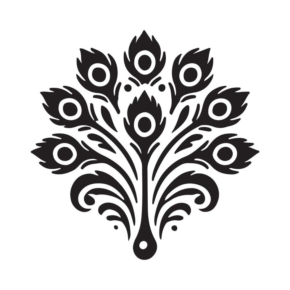 Peacock Feather Silhouette Illustrations for Nature-Inspired Art Projects vector