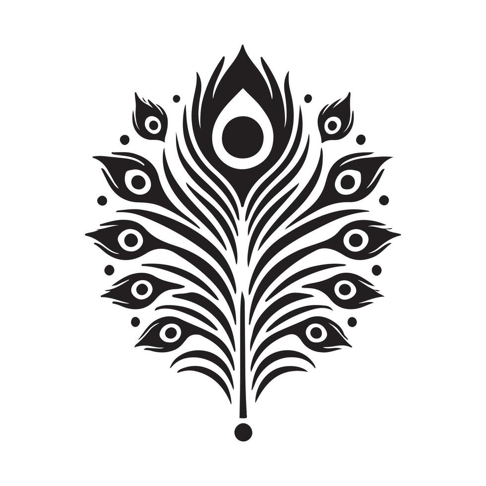 Luxurious Peacock Feather Silhouette Illustrations for Premium Designs vector