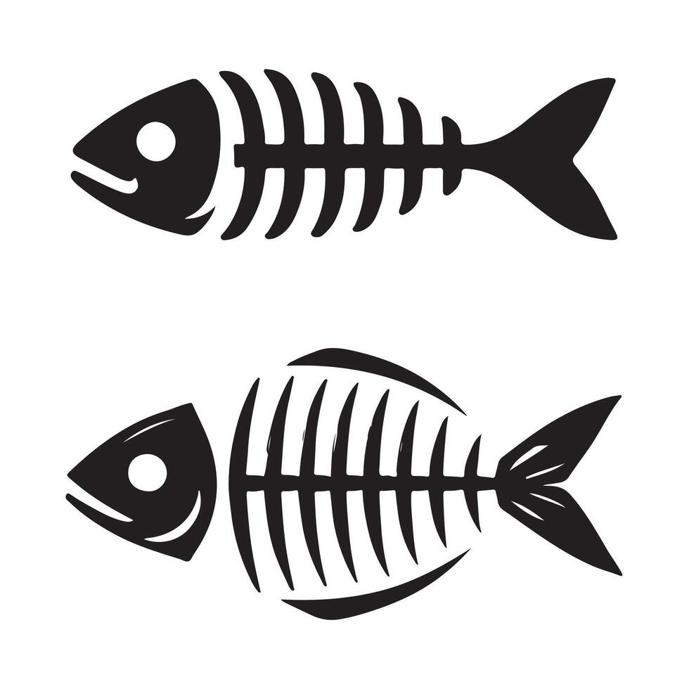Download Fishbone Silhouette Illustrations for Eco-Friendly Projects vector