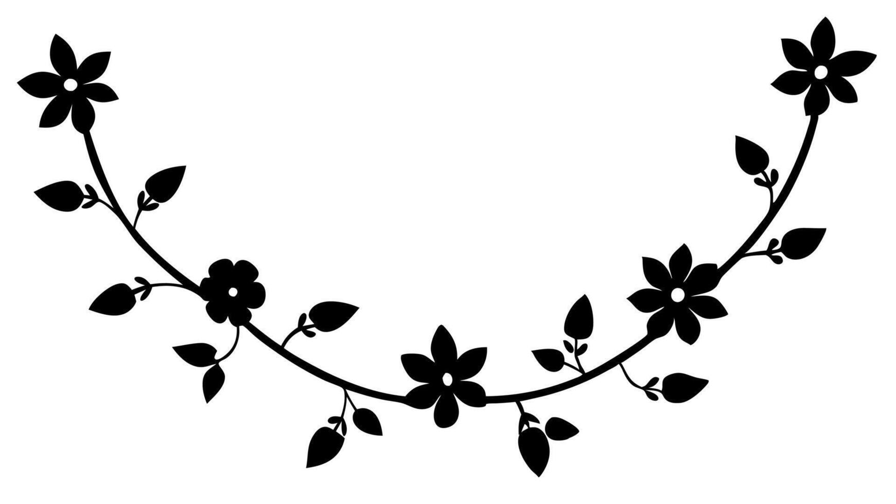 Minimalist Floral Garland Free Silhouette Illustration vector
