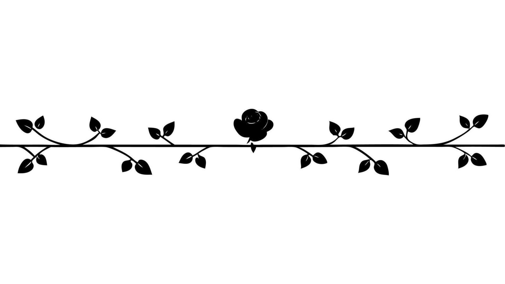 Minimal Free Floral Ornament Silhouette Circular Art Project vector