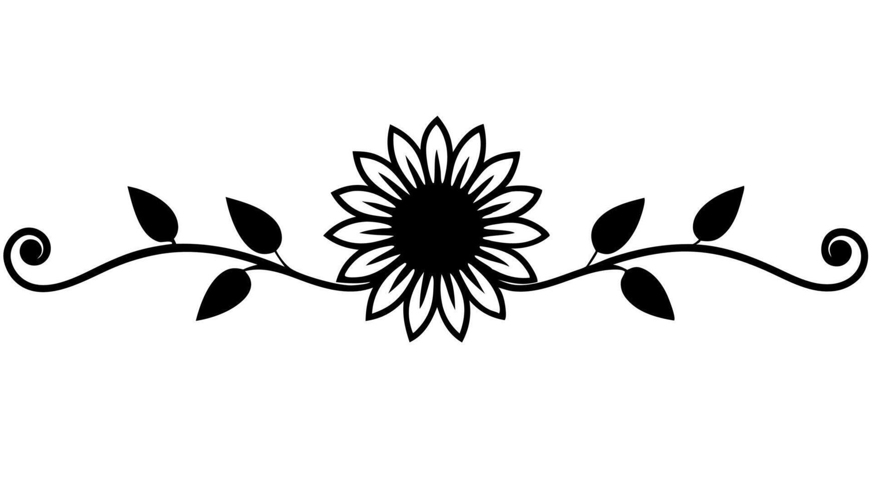 Free floral heading silhouette ideal for elegant graphic designs vector