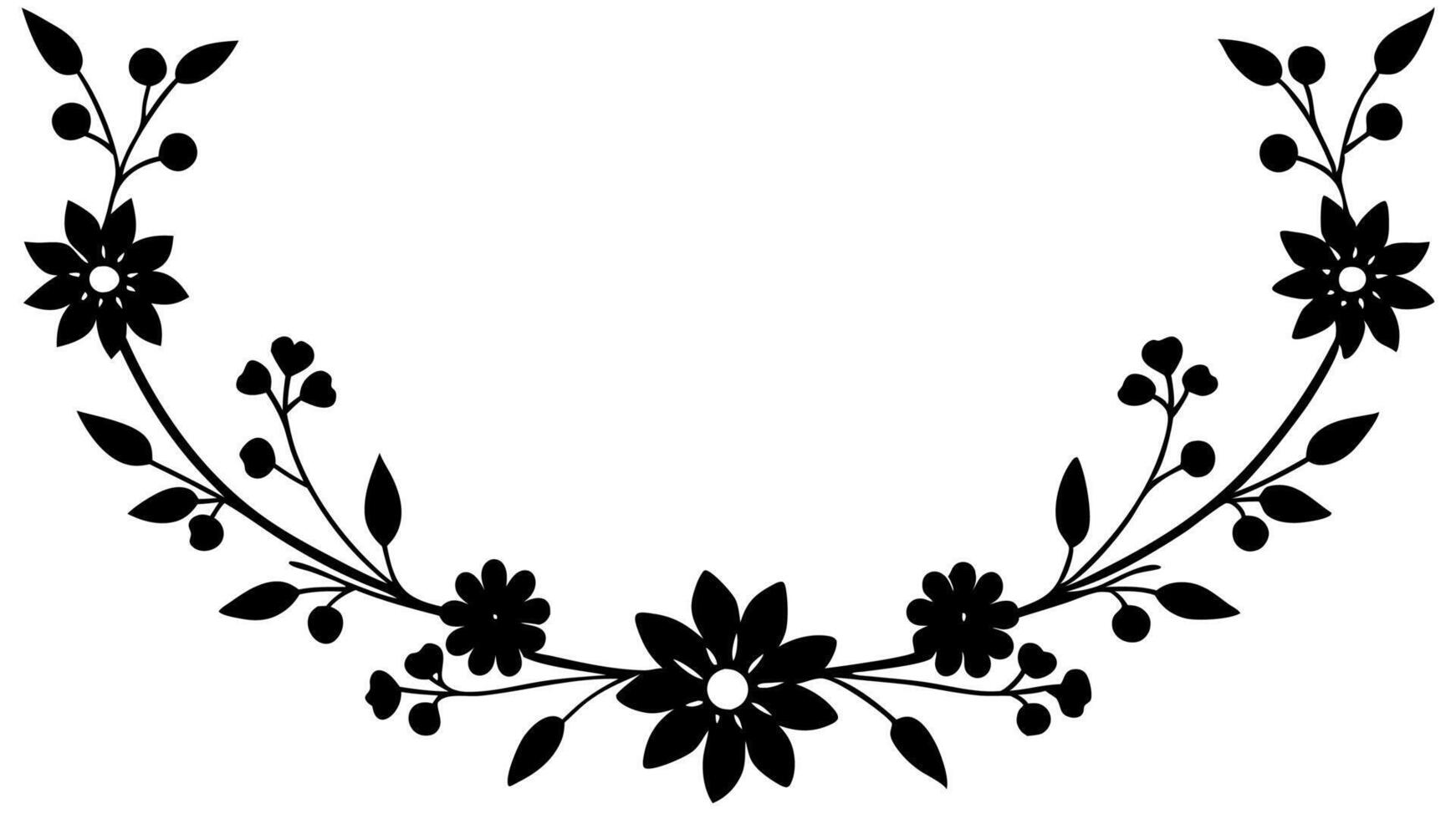Elegant Ornament Design Free Silhouette Floral Illustration vector