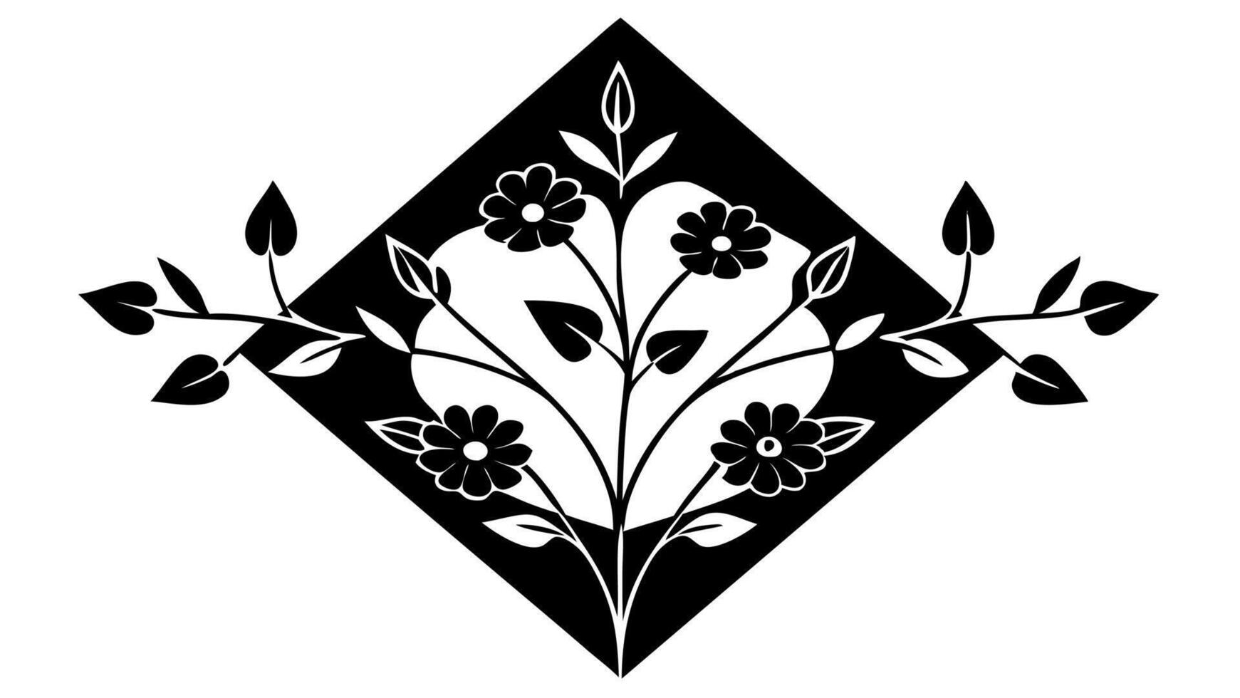 Stunning Floral Ornament Silhouette Free for Art and Crafts Ideas vector
