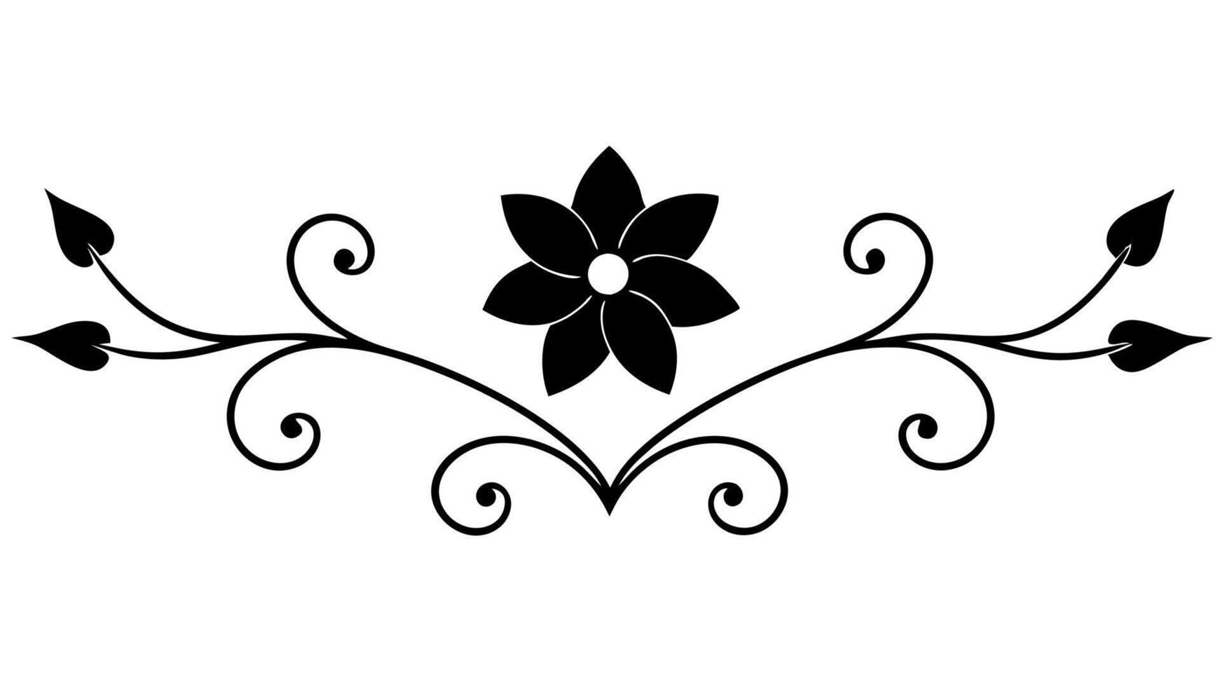 Free floral divider ornaments silhouette for creative designs vector