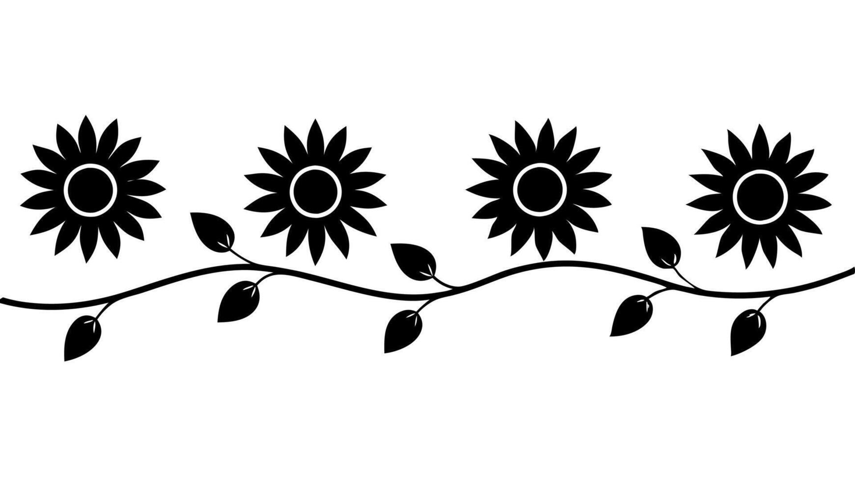 Free Botanical Circular Floral Ornament Silhouette Design vector