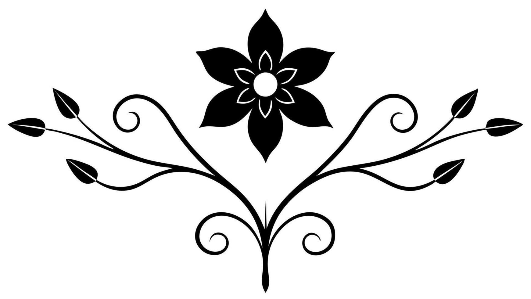 Free floral underline silhouette for decorative projects vector