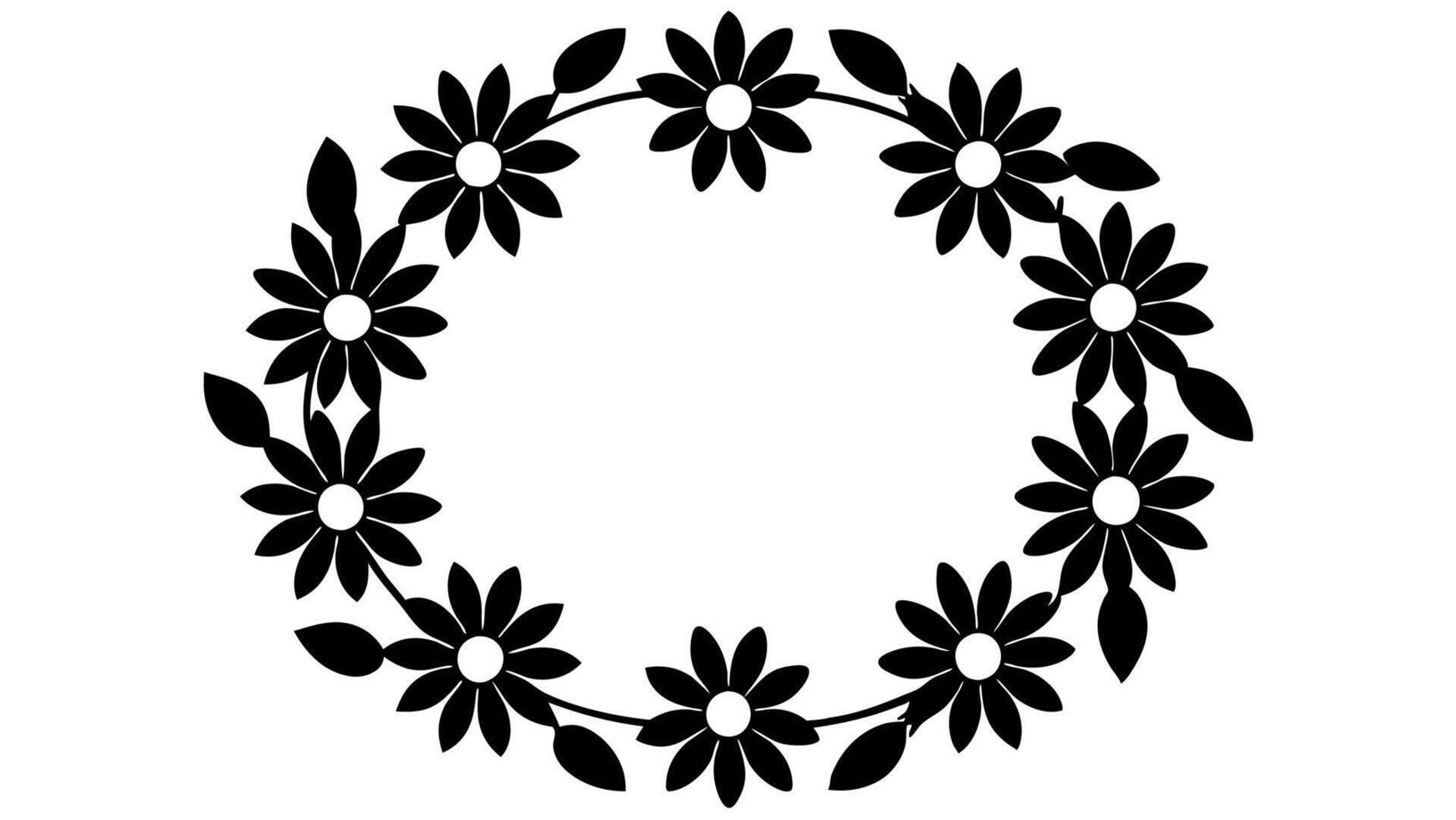 Classic Floral Ornament Silhouette Illustration Free design vector
