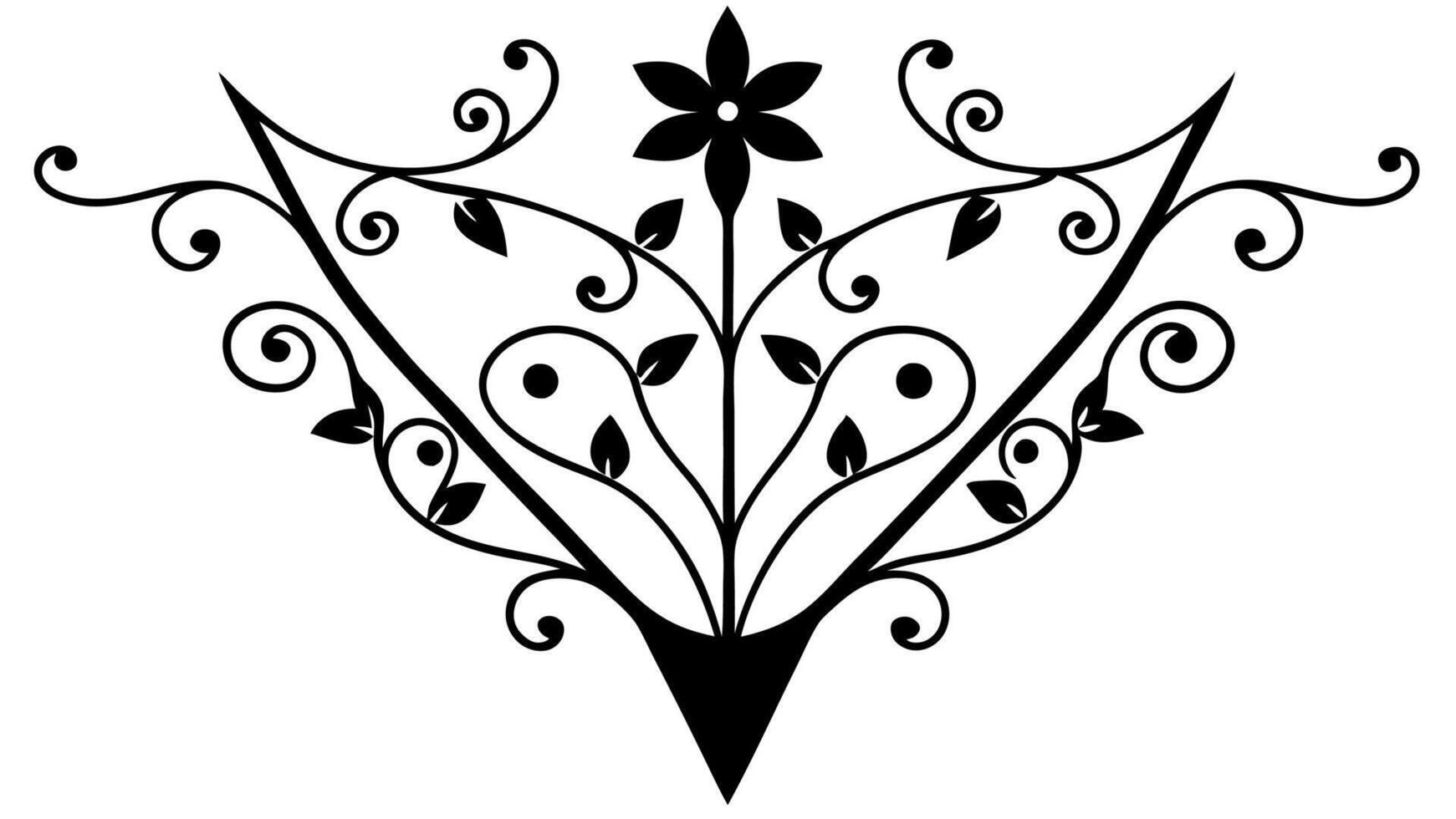 Free Artistic Floral Silhouette Illustration for Designs vector