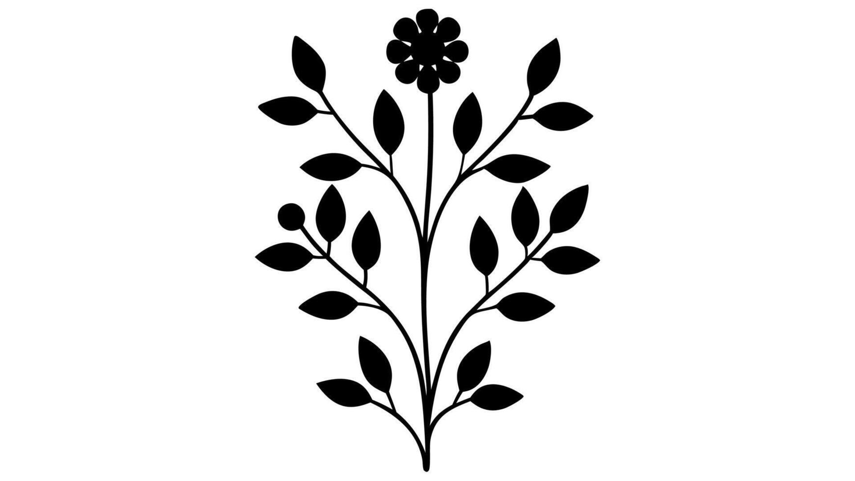 Minimalist Floral Silhouette Illustration Free to Download vector