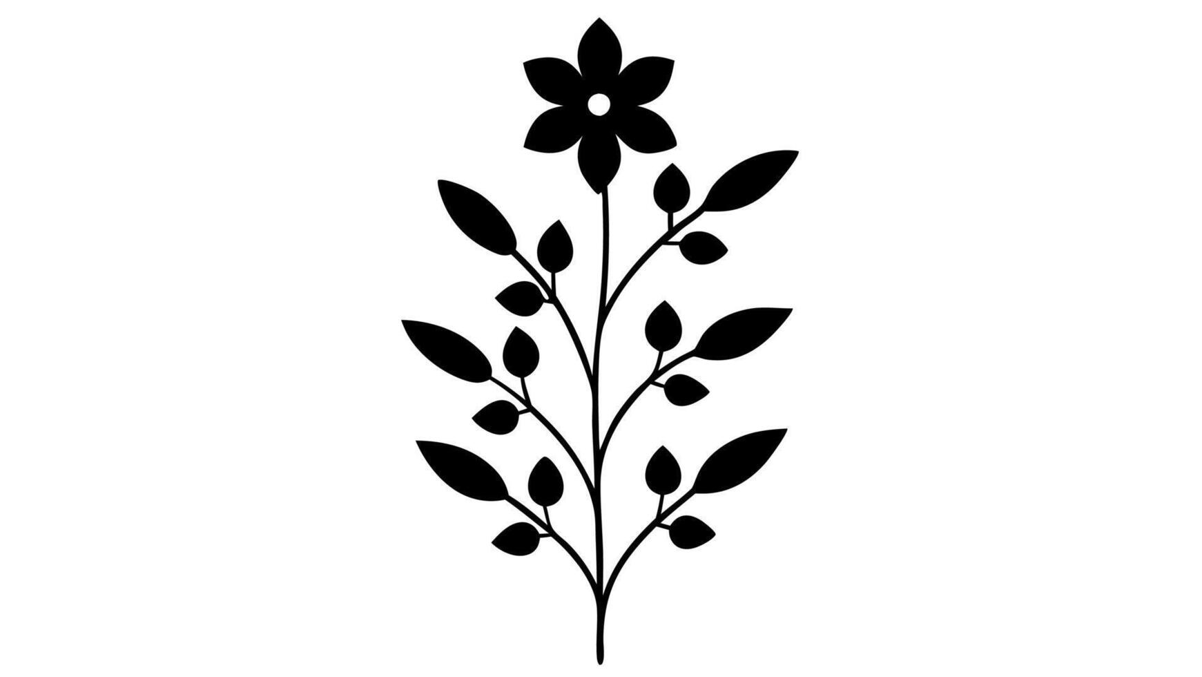 Beautiful Free Floral Silhouette Illustration for Art Use vector