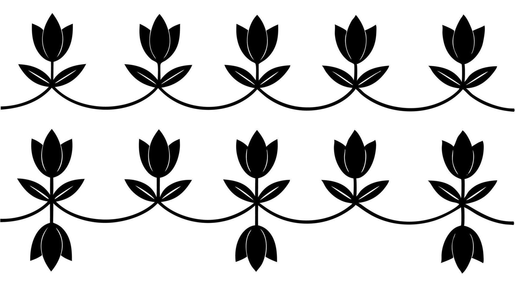 Floral silhouette ornaments free for dividers and headings in art vector