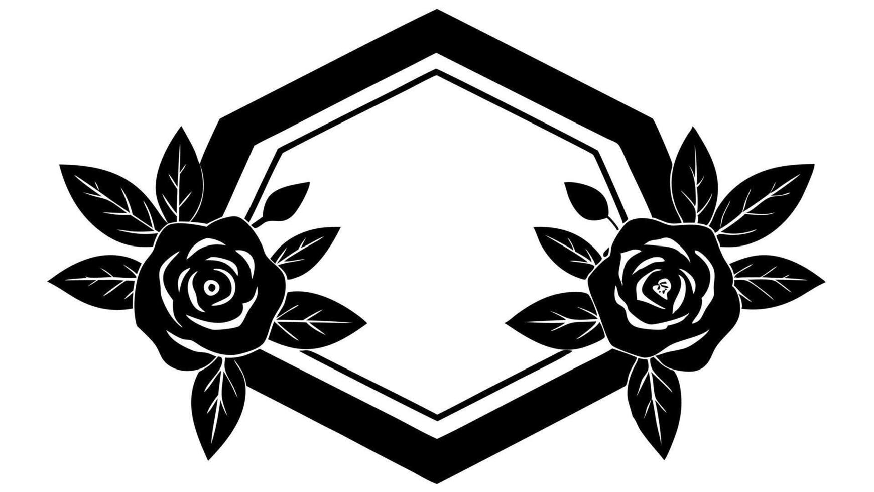 Free simple and stylish floral ornament frame silhouette vector