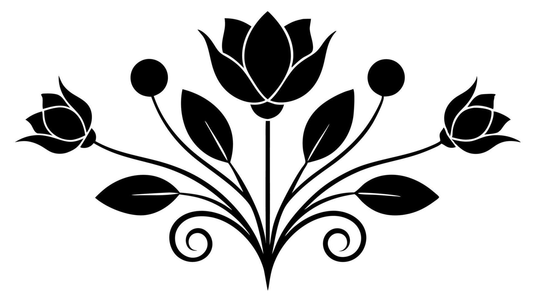 Free floral botanical ornaments for headings and borders design vector