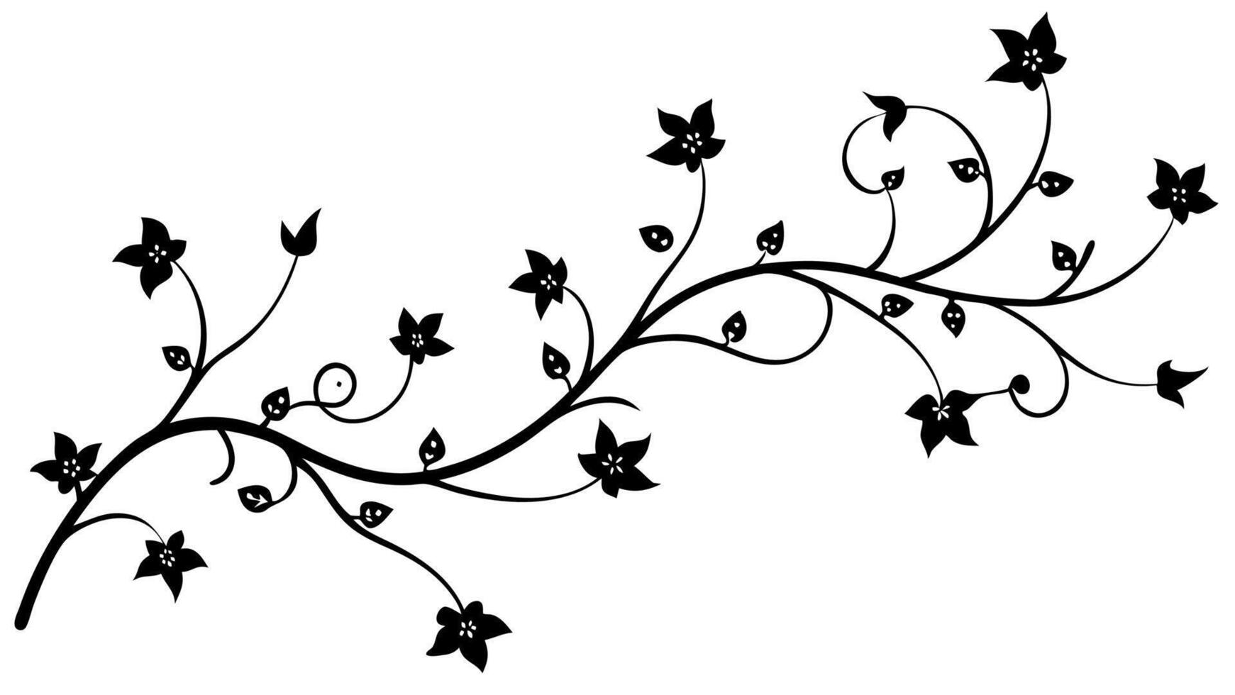 Free floral silhouette ornaments for decoration and design projects vector