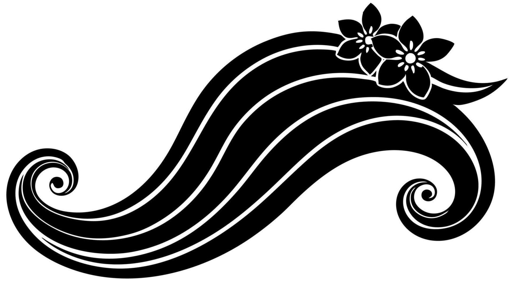 Minimal Free Floral Underline Silhouette for Decor and Art Projects vector
