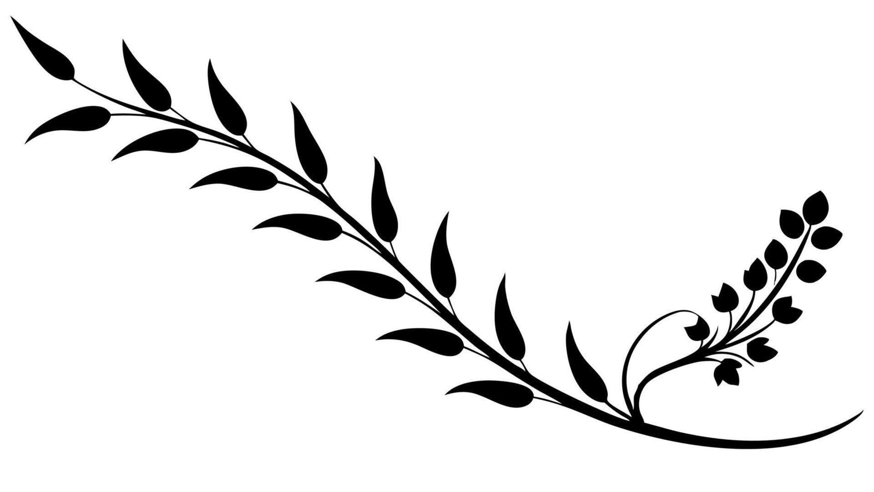 Flowing Vine Style Floral Ornament Silhouette Free vector