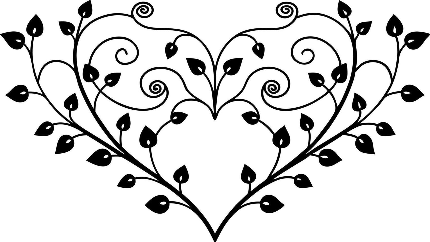 Elegant floral heading and ending silhouette ornament free design vector