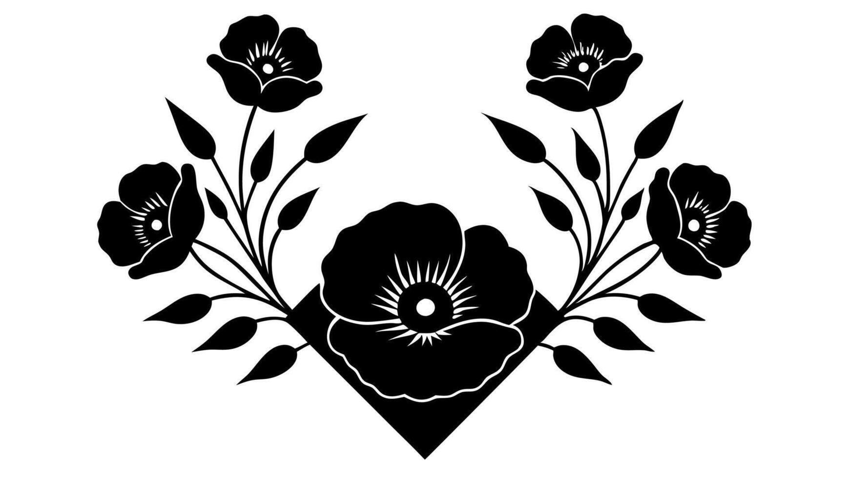 Free elegant floral heading and ending silhouette design ornaments vector