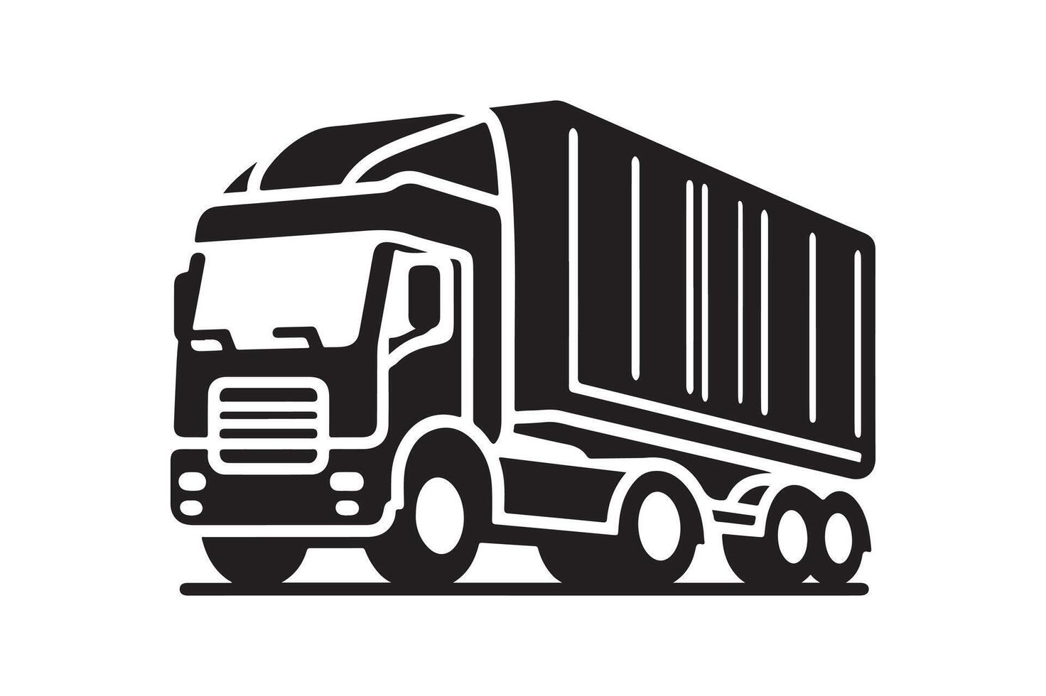 Iconic Articulated Lorry Silhouettes for Vehicle Design Needs vector