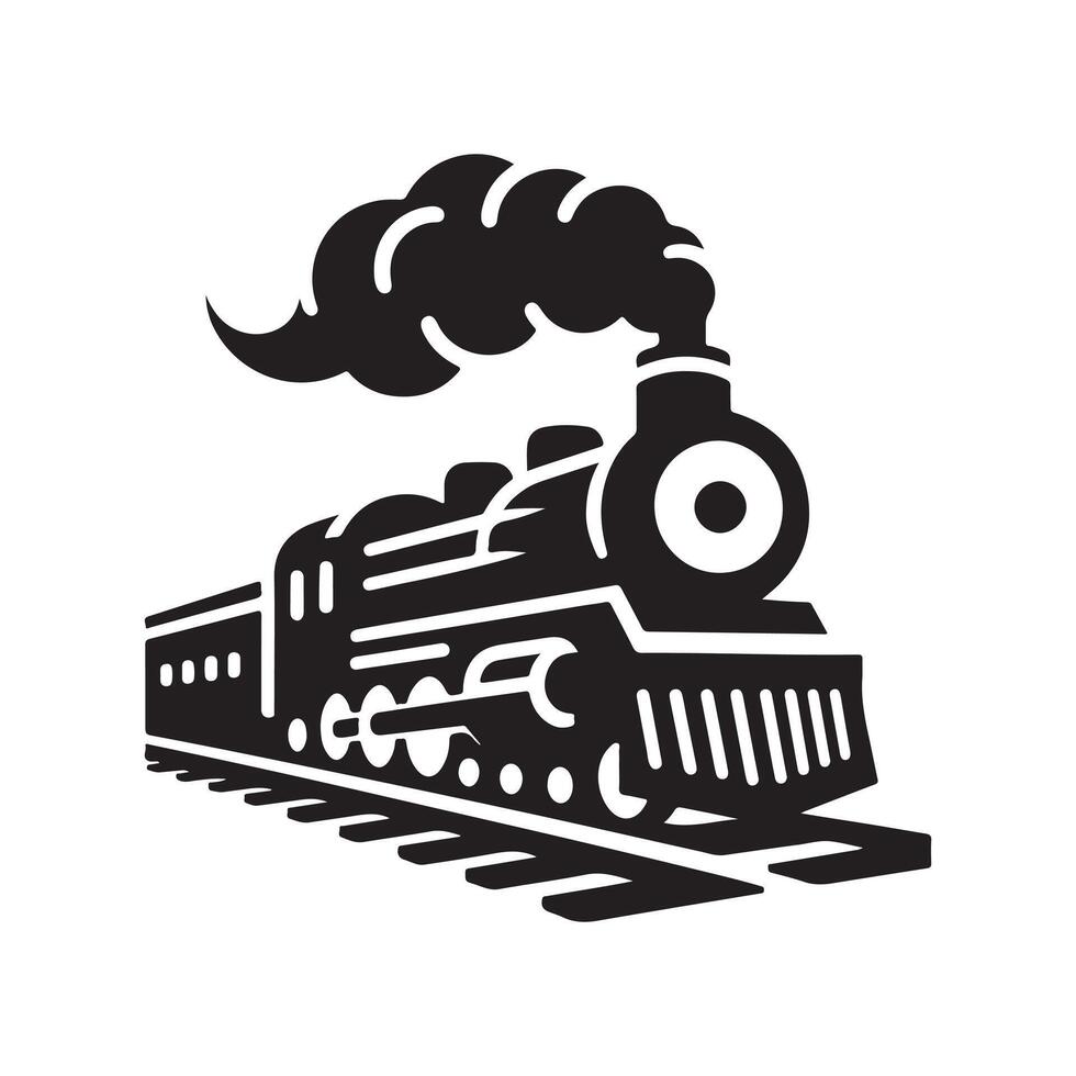 Unique Train Silhouette Vectors for Modern Travel Promotions