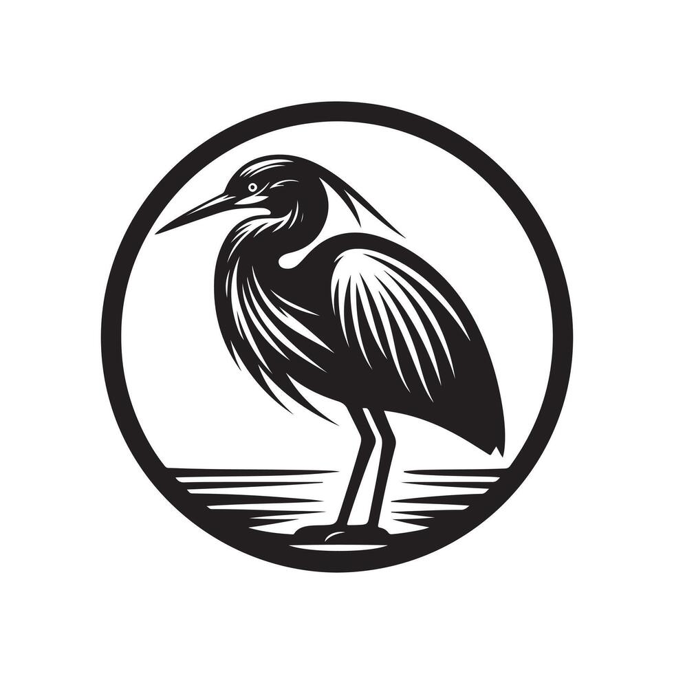 Green Heron Silhouette Vectors for Custom Wildlife and Nature Graphics