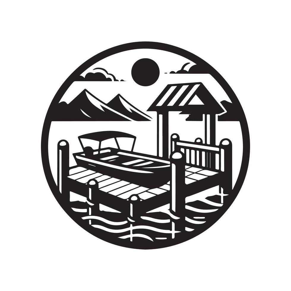 Pontoon Silhouette Vectors for Stylish and Modern Graphics