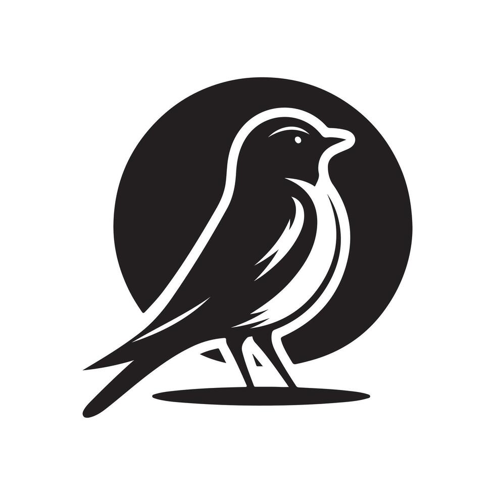 Download Stylish Eastern Bluebird Silhouette for Visual Storytelling vector