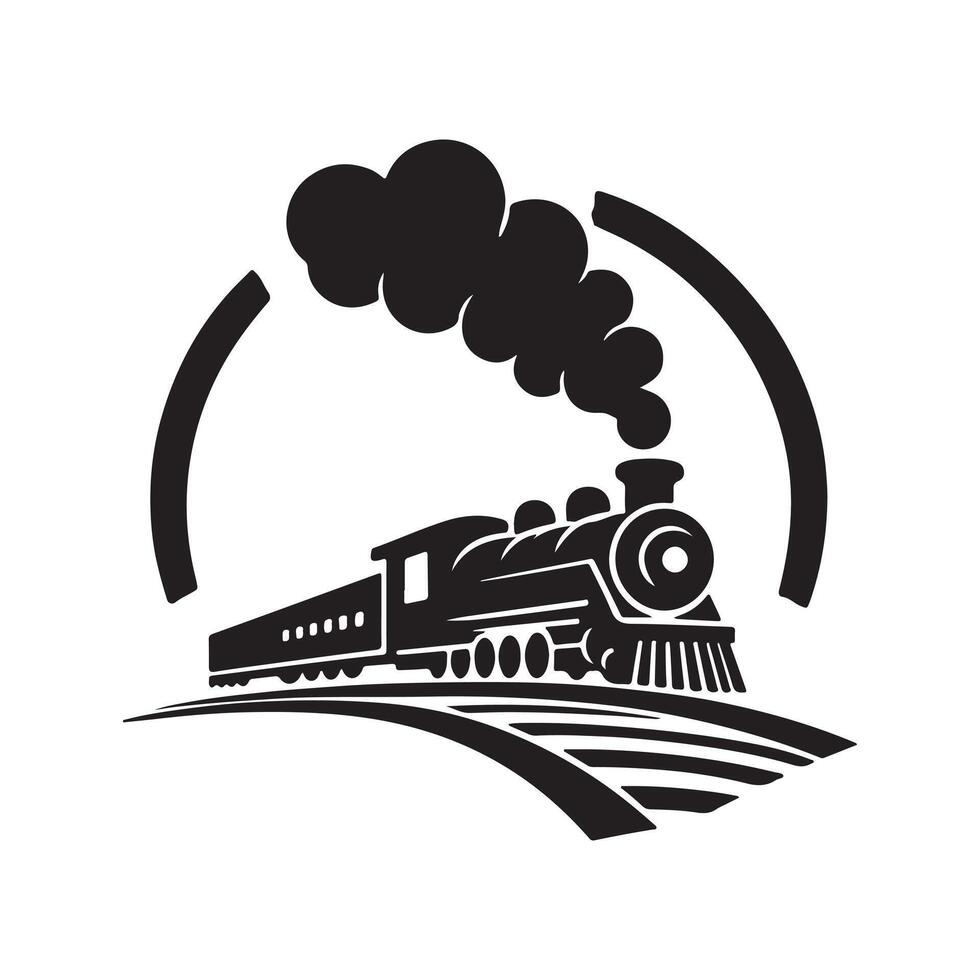 Creative Train Silhouette Designs for Railway-Themed Art vector