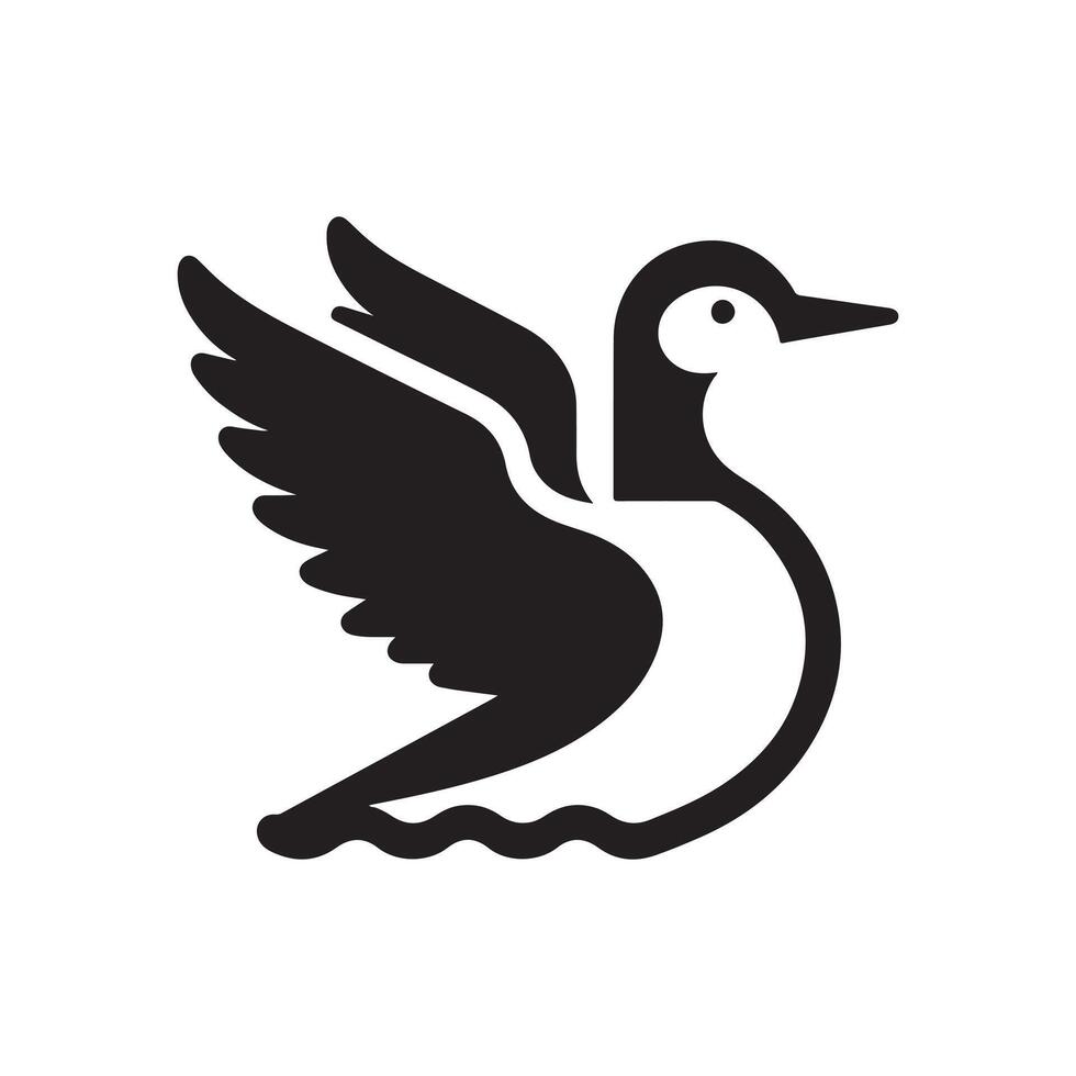 Common Loon Silhouette Vectors for Bird-Themed Wedding and Event Designs