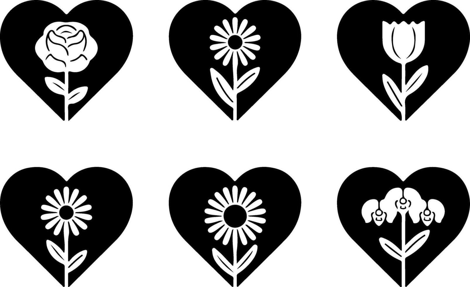 Valentine's Day icons Heart-shaped icons, vector