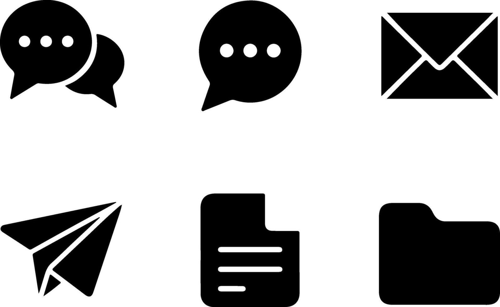 Minimalist communication icons vector