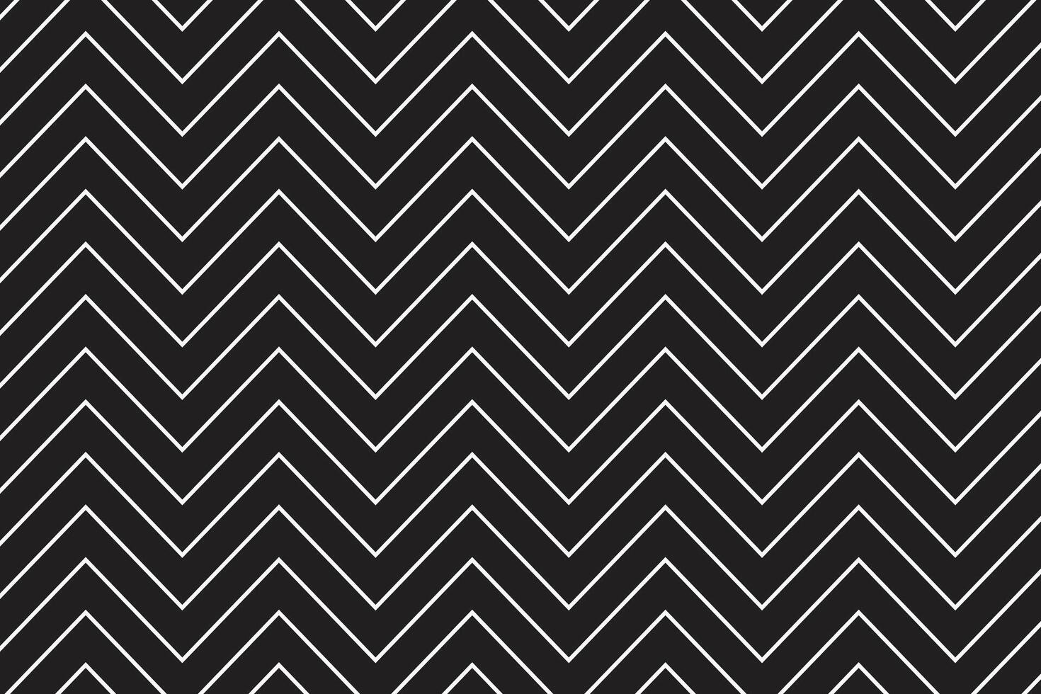 simple abstract white color thin creative zig zag line pattern on black color background vector