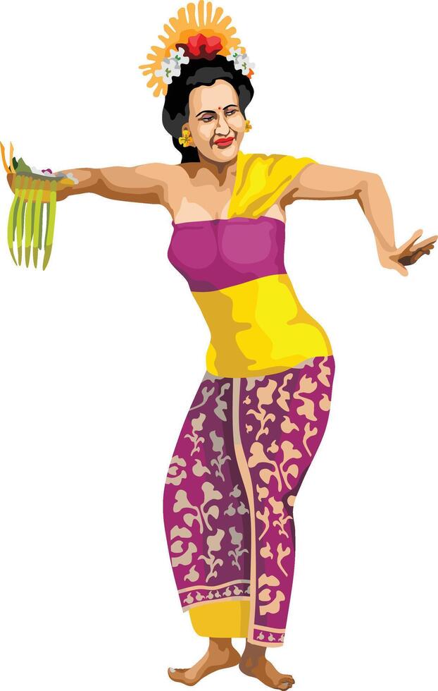 Traditional Bali Dancer Girl vector